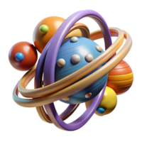 impressive rustic Colorful 3D Abstract Sphere System original png