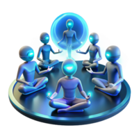 AI Collective Meditation A Futuristic Vision of Shared Consciousness png