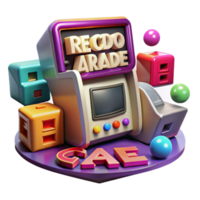 dramatic traditional Retro Arcade Game Colorful 3D Machine high resolution png