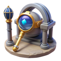 elegant rustic Ancient Orb Mystery Unveiling Secrets with Magnifying Glass original png