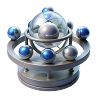 Atomic Model Exploring Subatomic Particles and Orbital Structure png
