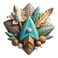 serene modern Abstract 3D Floral Arrow Design high quality png