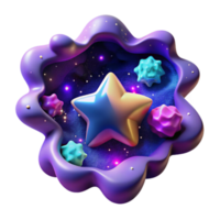 Cosmic Star Cluster 3D Render of Abstract Nebula png