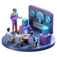 extraordinary abstract Virtual Reality Presentation Team Meeting, Data Visualization, 3D Technology professional png