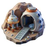 wonderful minimalist Futuristic Lunar Habitat Dome Structure Outpost authentic png