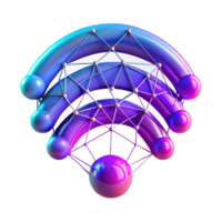 Abstract Network Connection 3D Render of Interconnected Nodes png