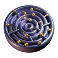 Circular Maze Puzzle 3D Rendering of Intricate Labyrinth png