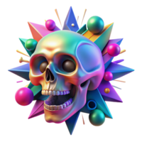 serene minimalist Psychedelic Skull in Geometric Burst exclusive png