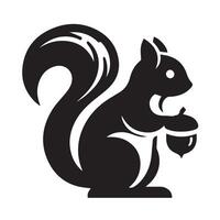 Elegant Black Silhouette of a Squirrel vector
