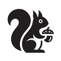 This stylized, black silhouette of a squirrel is perfect for logos, illustrations, or graphic design projects. vector