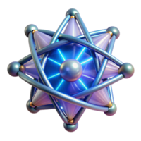 beautiful artistic Abstract Star-Shaped Structure with Glowing Core authentic png