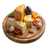 Gourmet Cheese Board with Assorted Cheeses and Accents png