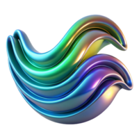 impressive rustic Abstract iridescent wave form, 3D render original png