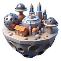 Futuristic Moon City A 3D Rendered Space Colony png