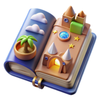 dramatic rustic Magical Storybook Adventure 3D Castle Island 4K png