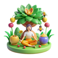 elegant abstract Mindfulness, Nature, and Tranquility A 3D Render professional png