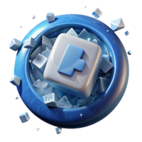 Frozen Puzzle Cube 3D Render of Abstract Design png