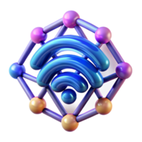 Global Wireless Network Connectivity A 3D Abstract Representation png