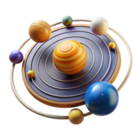 serene abstract Celestial Orbits A 3D Planetary System authentic png