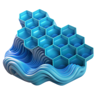 vibrant minimalist Abstract 3D Hexagon Wave Pattern authentic png