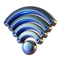 impressive rustic Metallic Wifi Symbol 3D Render of Wireless Network Connection premium png