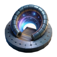 Cosmic Gateway A 3D Render of Interdimensional Portal png