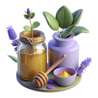 extraordinary modern Honey, Lavender, Herbs Relaxing Spa Scene high resolution png