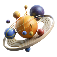 Cosmic Orbiter A 3D Render of Planetary System png