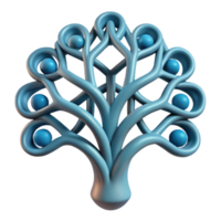 vibrant minimalist Abstract 3D Tree Interconnected Nodes Branches high quality png