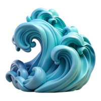 Abstract 3D Render of Ocean Waves png