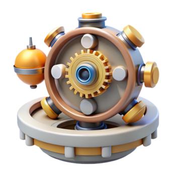 drammatico astratto steampunk Ingranaggio meccanismo 3d rendere di rotante ingranaggi e ingranaggi autentico png