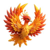 impressive rustic Majestic Phoenix 3D Render of Mythical Bird authentic png