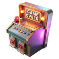 magnificent rustic Retro Arcade Game Over 3D Render of Classic Machine detailed png