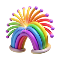 Rainbow Burst 3D Colorful Arc with Sparkling Rays png