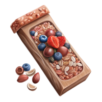 stunning abstract Delicious Granola Bar with Berries and Nuts authentic png