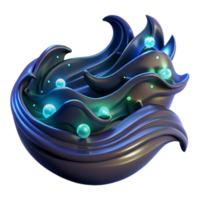 Abstract Wavy Form with Glowing Pearls png