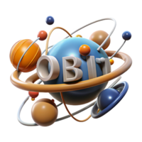 wonderful minimalist Orbiting Planets 3D Render of Celestial Bodies high quality png