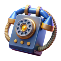 Retro Rotary Phone 3D Render of Vintage Communication Device png