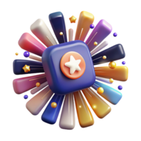 elegant abstract 3D Colorful Starburst Abstract Design professional png