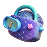 serene artistic Abstract 3D Sphere with Geometric Lock Design original png