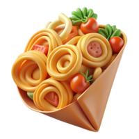 magnificent rustic Curled Pasta in a Paper Wrapper with Tomatoes high resolution png