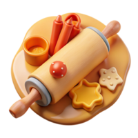 magnificent modern Baking Play Dough Rolling Pin, Cookies More detailed png