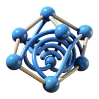serene traditional Abstract 3D Network Structure Interconnected Nodes and Circular Pathways high quality png