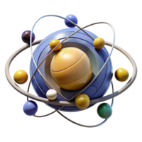 Atomic Structure 3D Model of Electron Orbits png