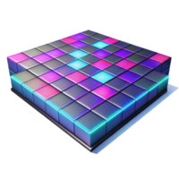 dramatic vintage Iridescent Cube Array Abstract 3D Render professional png