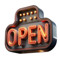 Illuminated Neon Open Sign Retro Design png