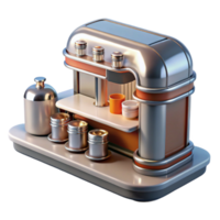 beautiful rustic Retro-Style Beverage Stand 3D Render detailed png