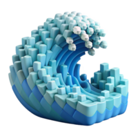 stunning creative Abstract Cubic Ocean Wave 3D Render genuine png