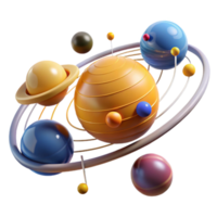 wonderful abstract Abstract Solar System Colorful Planets and Orbits professional png