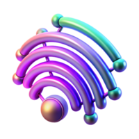serene creative Abstract 3D Wifi Symbol Iridescent, Colorful Network Icon professional png